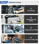 Chave de impacto elétrica sem escova, torque 1800n.m, bateria de íon de lítio