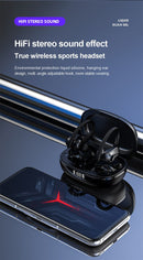 Lenovo-Fones de Ouvido Esportivos Sem Fio com Microfone, Controle de Botão, Dis