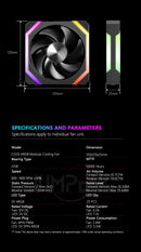 Jumpeak cs120 argb ventilador de refrigeração 360mm 240mm modular empilhável