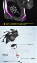 Jumpeak cs120 argb ventilador de refrigeração 360mm 240mm modular empilhável