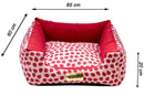 Cama Quadrada para Cachorro ou Gato Luppet Vermelho Joaninha