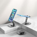 Suporte De Mesa Para Celular Alumínio Prata Rotação Hrebos SU-226