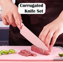 Kit de Conjunto Facas Coloridas/Pretos Tesoura Descascador Cozinha Gourmet 6 Peças