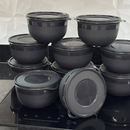 Kit 10 Potes Bowl 1300ml Plástico com Tampa reforçado Cozinha Marmita Micro-ondas, freezer