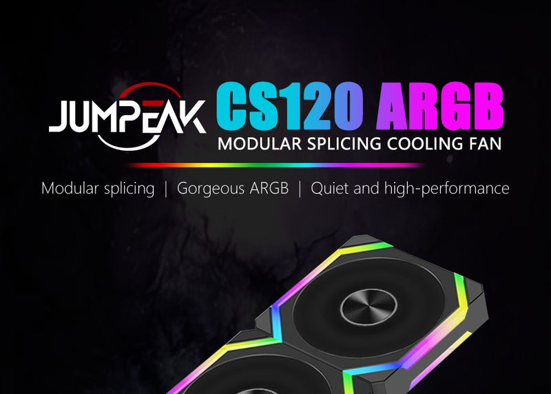 Jumpeak cs120 argb ventilador de refrigeração 360mm 240mm modular empilhável