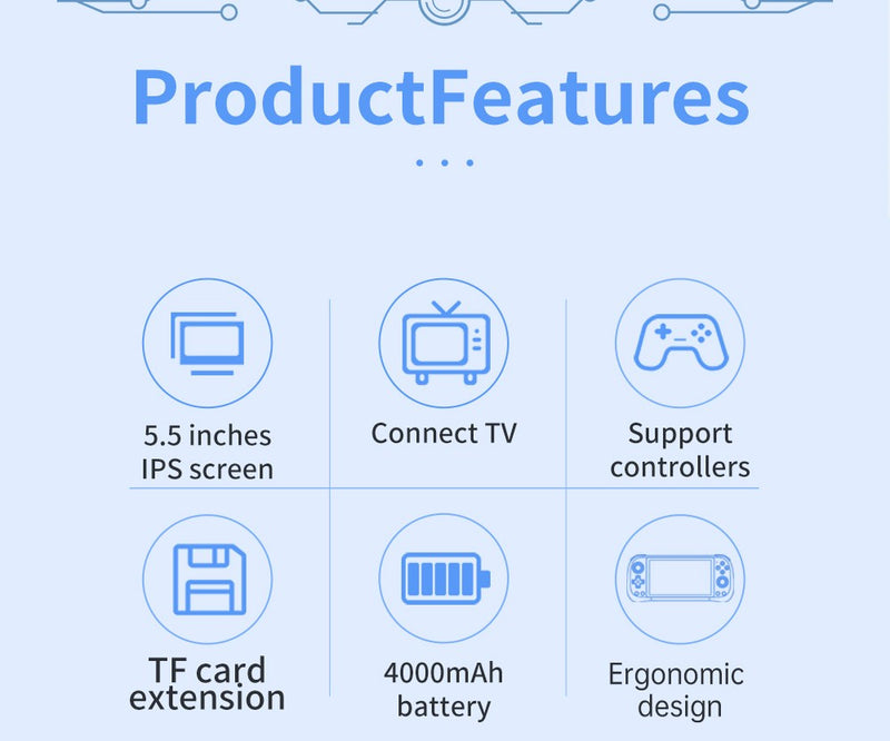 Powkiddy x55 retro portátil consoles de jogos de vídeo sistema linux tv hdmi r