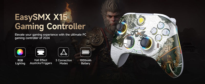 EasySMX X15 Controle de jogo sem fio Bluetooth Gamepad Compatível com PC/NS/TV/