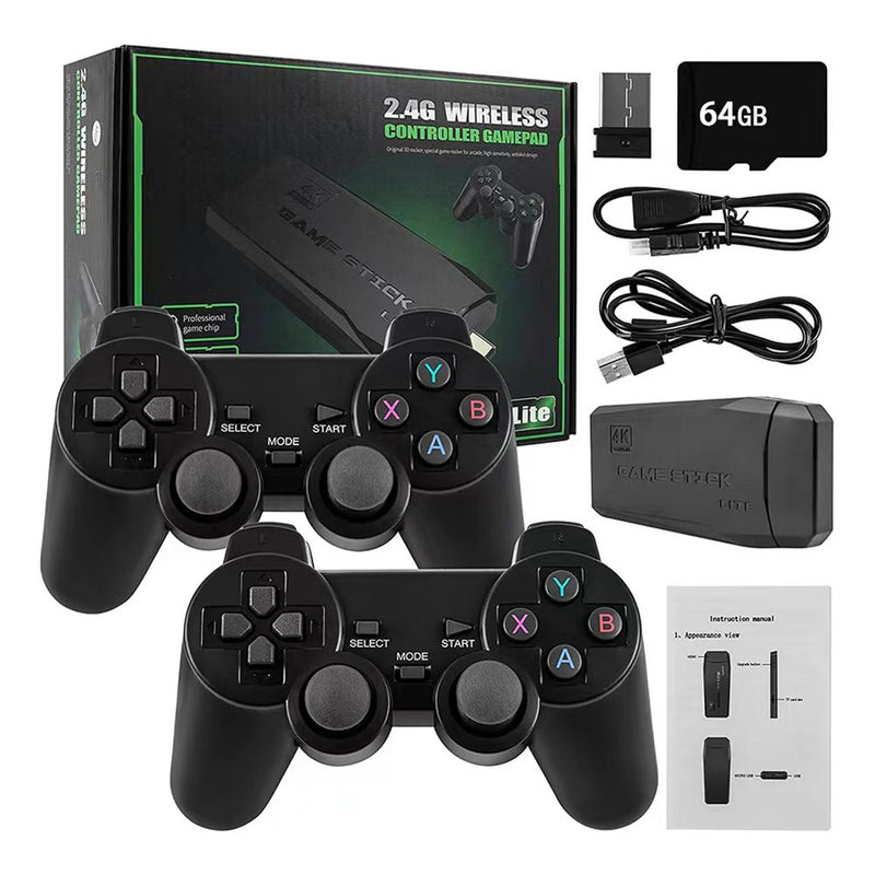 Controlador de jogo 64gb 2.4g com receptor sem fio gamepad 3d rocker home tv min