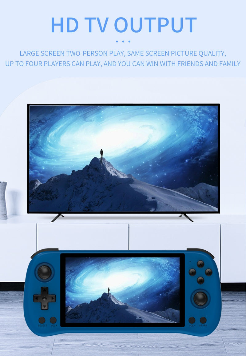 Powkiddy x55 retro portátil consoles de jogos de vídeo sistema linux tv hdmi r