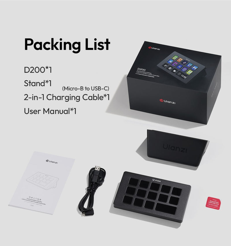 Console de produção Ulanzi D200 e controlador de estúdio para jogos/escritór