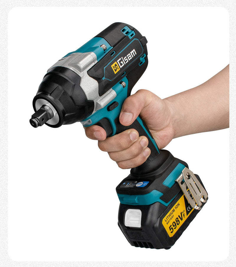 Chave de impacto elétrica sem escova, torque 1800n.m, bateria de íon de lítio