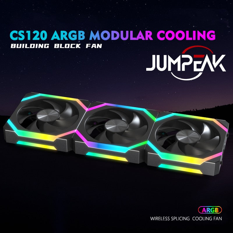 Jumpeak cs120 argb ventilador de refrigeração 360mm 240mm modular empilhável