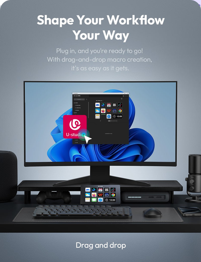 Console de produção Ulanzi D200 e controlador de estúdio para jogos/escritór