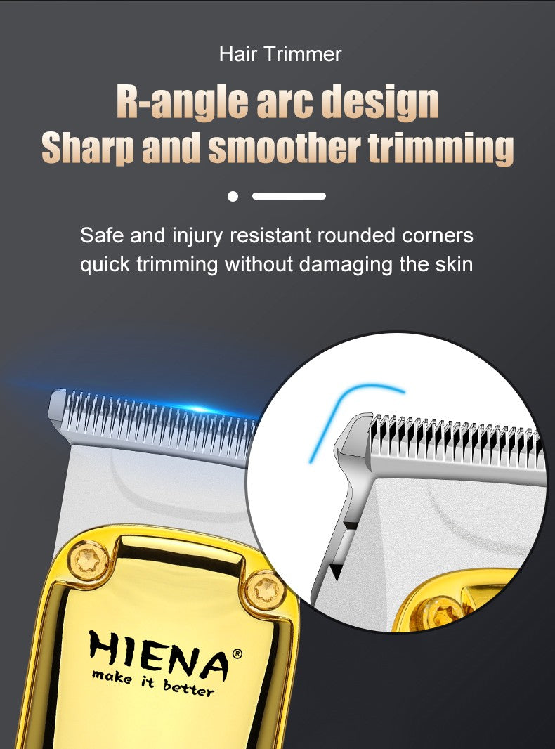 Máquina de cortar cabelo dourada sem fio, conjunto de duas peças, corte de cab