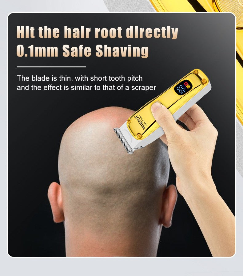 Máquina de cortar cabelo dourada sem fio, conjunto de duas peças, corte de cab