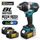 Chave de impacto elétrica sem escova, torque 1800n.m, bateria de íon de lítio