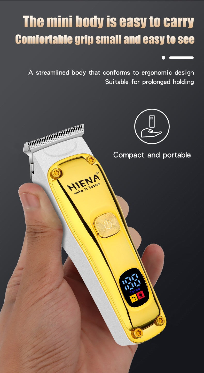 Máquina de cortar cabelo dourada sem fio, conjunto de duas peças, corte de cab