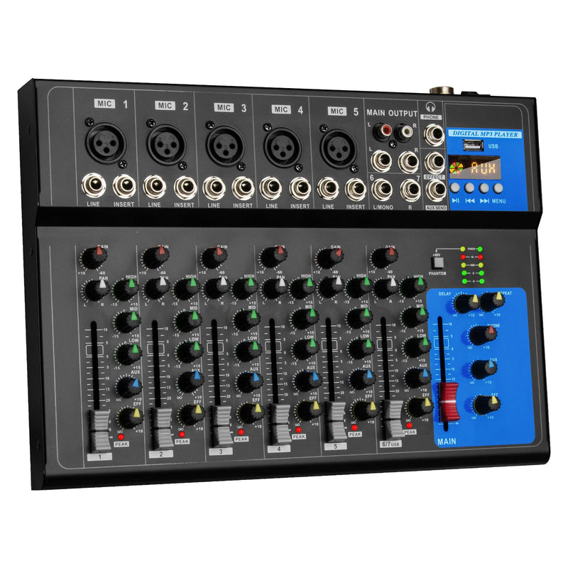 Mixer de som Depusheng de 4/7 canais, console digital portátil profissional de