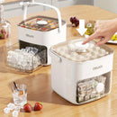 Máquina de fazer gelo de 48 cubos com tampa de fácil imprensa - camada dupla,