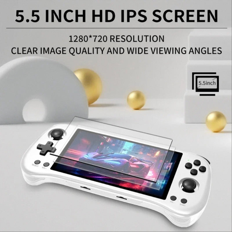 Powkiddy x55 retro portátil consoles de jogos de vídeo sistema linux tv hdmi r