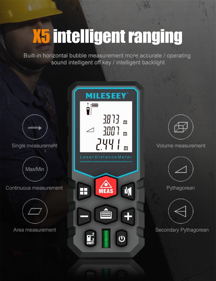 MILESEEY X5 X6 trenas a laser ,medidor de distancia láser ,trena100 metro a las