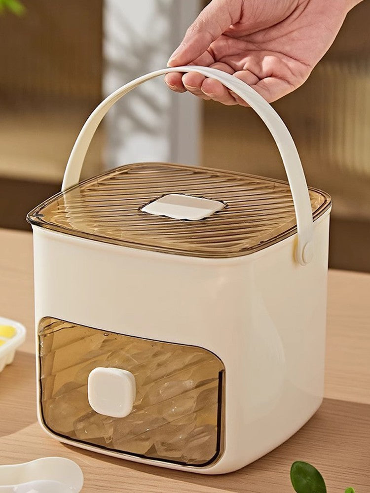 Máquina de fazer gelo portátil com gaveta de armazenamento, máquina de fazer