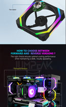 Jumpeak cs120 argb ventilador de refrigeração 360mm 240mm modular empilhável