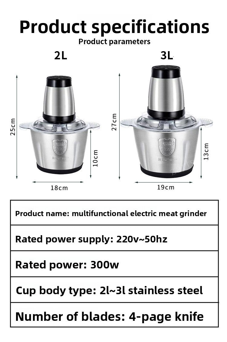 Moedores de carne elétricos triturador de alimentos aço inoxidável multifunci