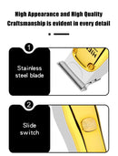 Máquina de cortar cabelo dourada sem fio, conjunto de duas peças, corte de cab