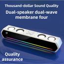 Caixa de Som Bluetooth Potente Com 4 Alto Falantes 30W Soundbar PC Notebook TV