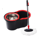 Mop desaguador automático giratório 360° Cabo aço Inox Cesto aço Inox com balde