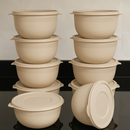 Kit 10 Potes Bowl 1300ml Plástico com Tampa reforçado Cozinha Marmita Micro-ondas, freezer