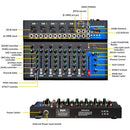 Mixer de som Depusheng de 4/7 canais, console digital portátil profissional de