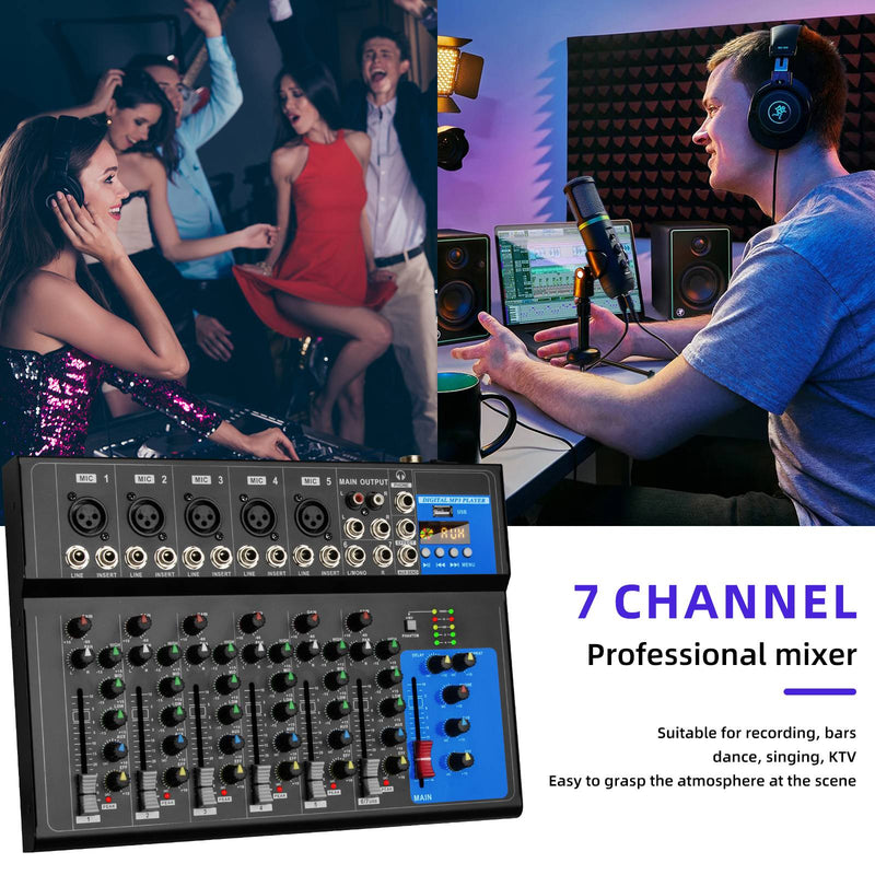 Mixer de som Depusheng de 4/7 canais, console digital portátil profissional de