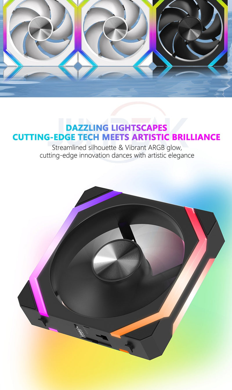 Jumpeak cs120 argb ventilador de refrigeração 360mm 240mm modular empilhável