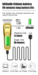 Máquina de cortar cabelo dourada sem fio, conjunto de duas peças, corte de cab