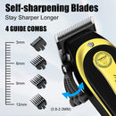 Máquina de cortar cabelo dourada sem fio, conjunto de duas peças, corte de cab