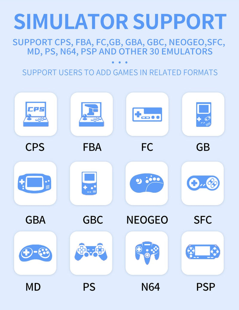 Powkiddy x55 retro portátil consoles de jogos de vídeo sistema linux tv hdmi r