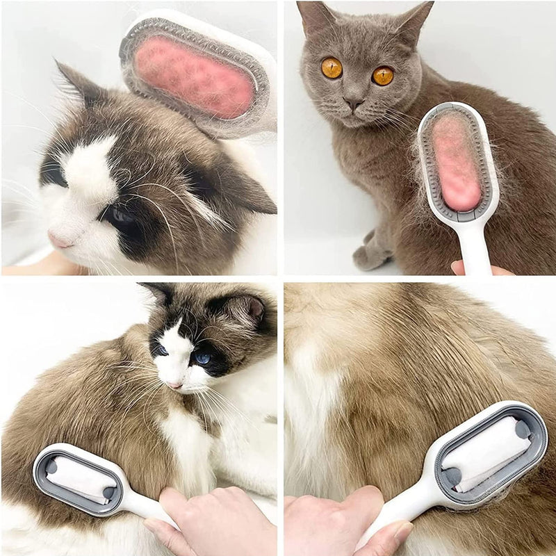 Escova de Limpeza 2 em 1 para Animais de Estimação Depilador Massageador Remov