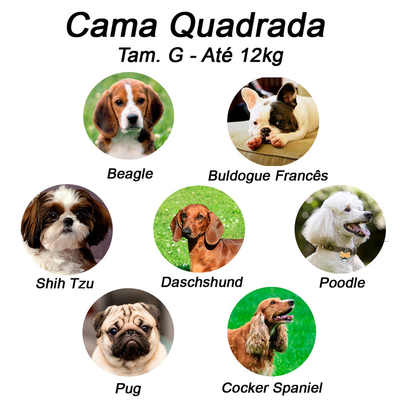 Cama Quadrada para Cachorro ou Gato Luppet Vermelho Joaninha