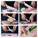 Kit de Conjunto Facas Coloridas/Pretos Tesoura Descascador Cozinha Gourmet 6 Peças
