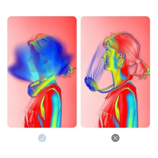 Ventilador Flexível De Pescoço Portátil Usb Recarregável Ideal Para Acampar Viajar Treinar Refrigeração Rápida
