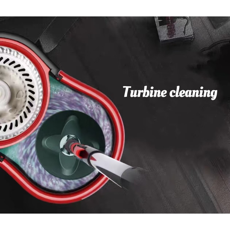 Mop desaguador automático giratório 360° Cabo aço Inox Cesto aço Inox com balde