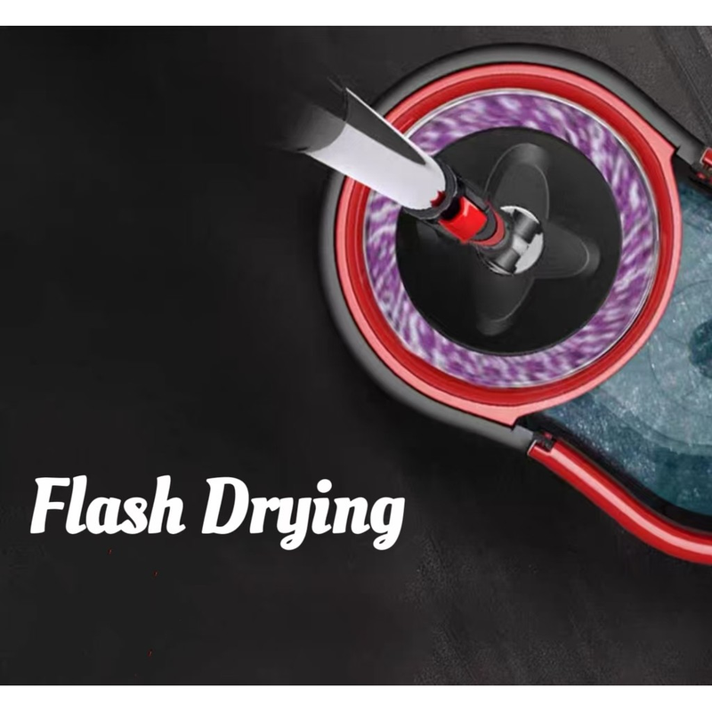 Mop desaguador automático giratório 360° Cabo aço Inox Cesto aço Inox com balde