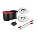 Mop desaguador automático giratório 360° Cabo aço Inox Cesto aço Inox com balde