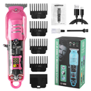 Máquina De Cortar Cabelo Profissional Smart Lcd Barbeador Elétrico Transparente Sem Fio Para Homens