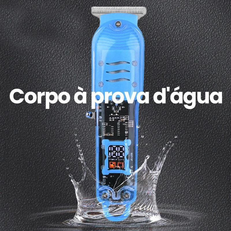 Máquina De Cortar Cabelo Profissional Smart Lcd Barbeador Elétrico Transparente Sem Fio Para Homens